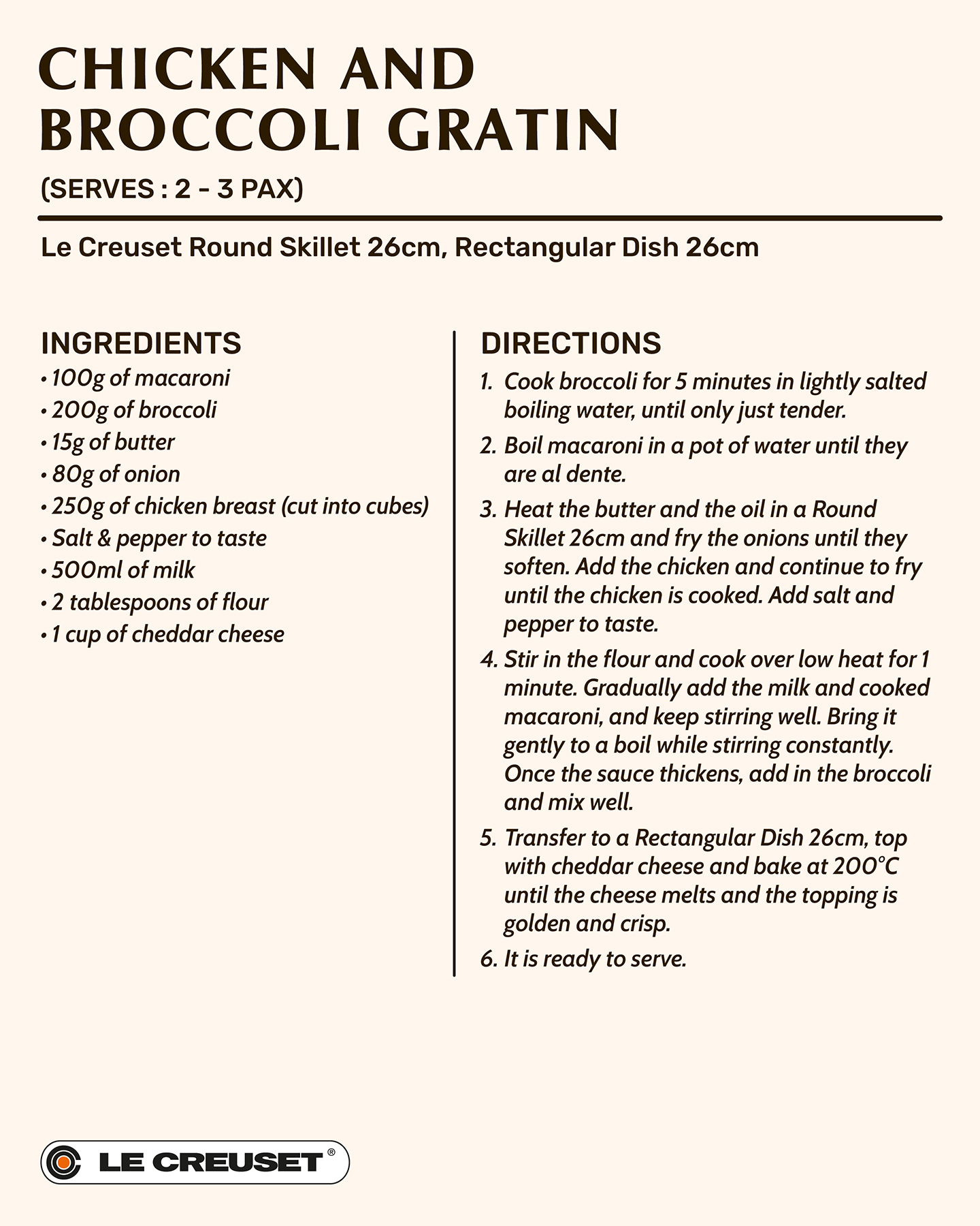 Chicken and Broccoli Gratin 1