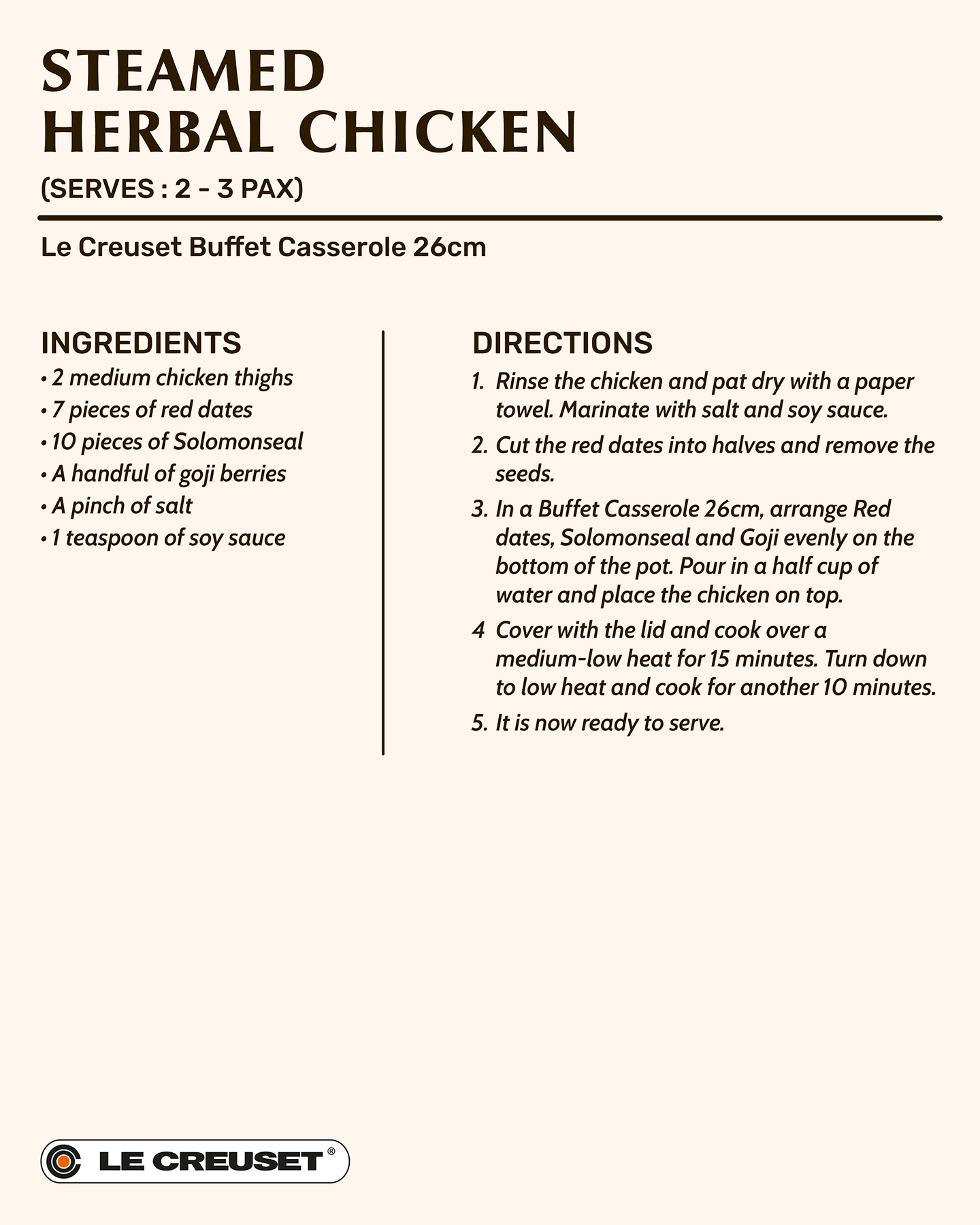 Steamed Herbal Chicken