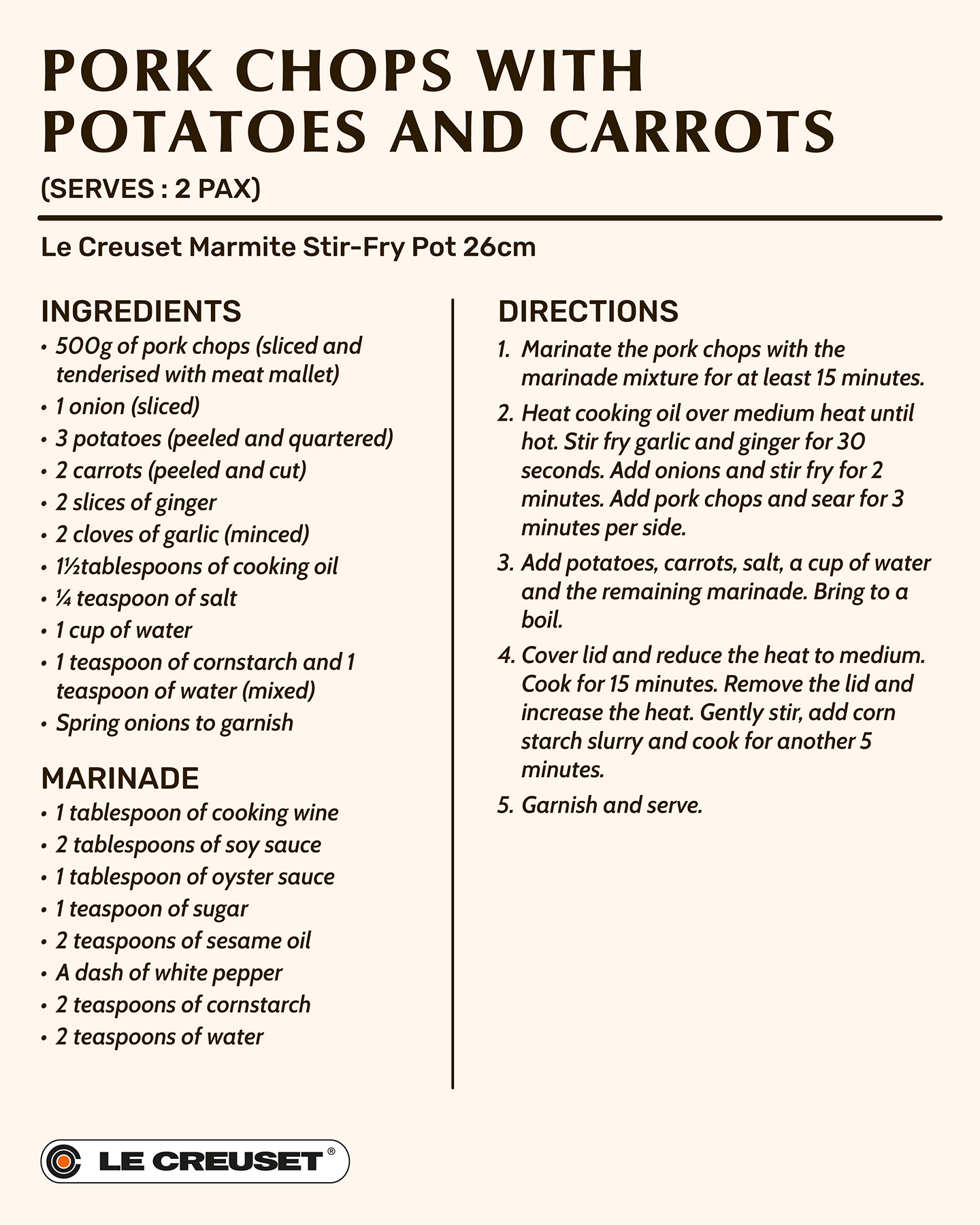 Pork Chops with Potatoes and Carrots