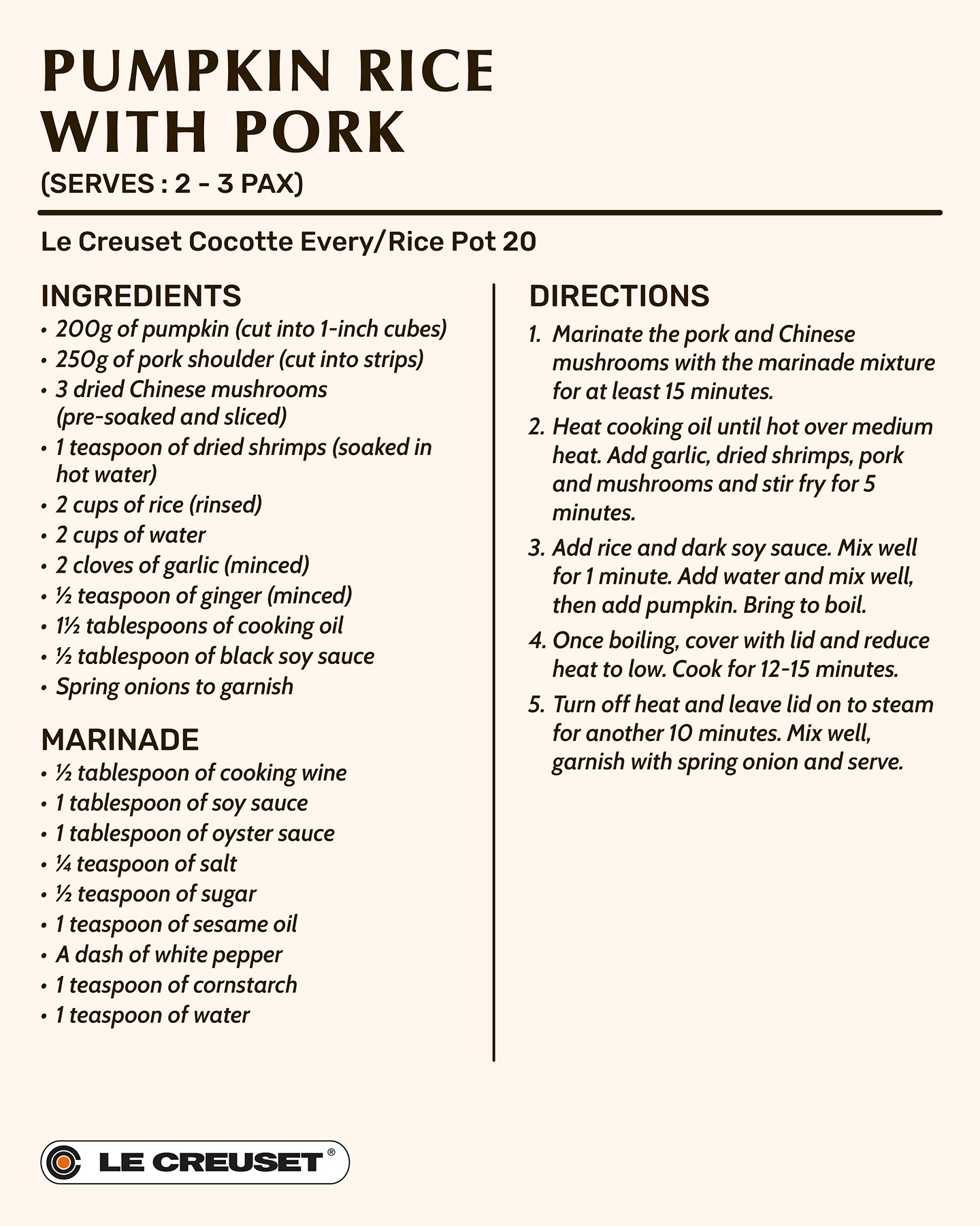 Pumpkin Rice with Pork