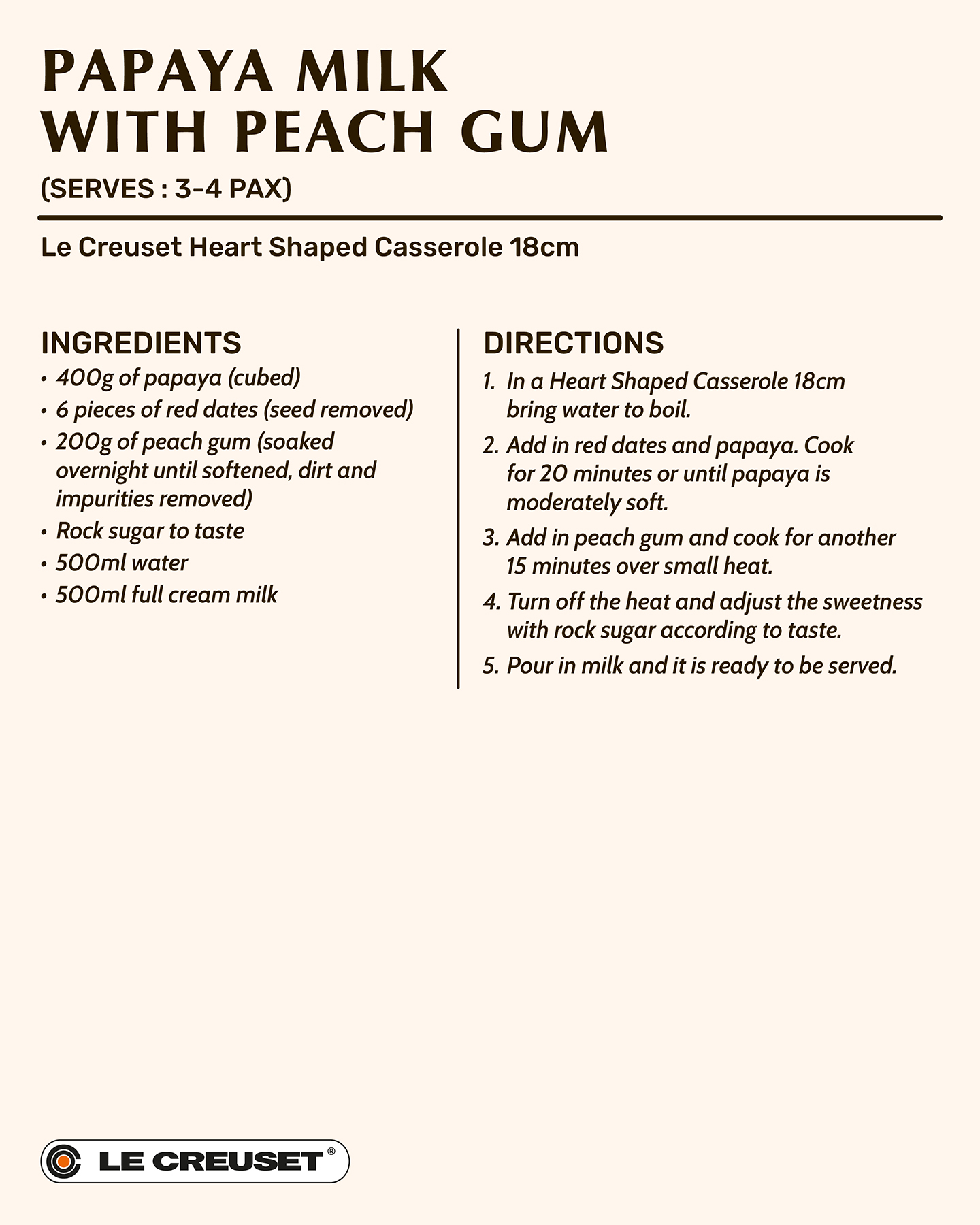 Papaya Milk with Peach Gum