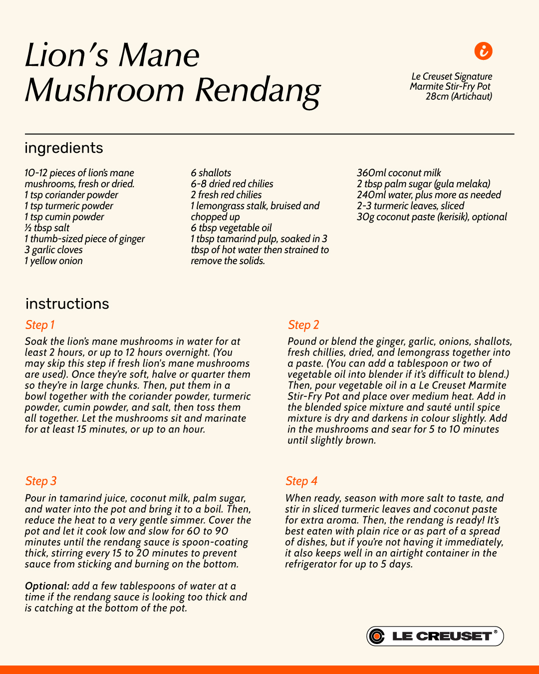 Lion’s Mane Mushroom Rendang